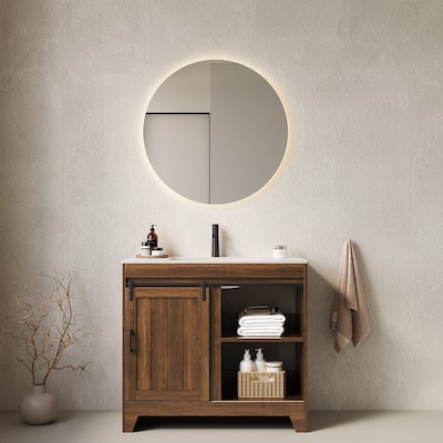 36" Freestanding Bathroom Vanity with Ceramic Sink - 35.83'' x 18.9'' x 33.46''