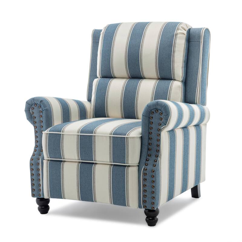 2 Set Manual Pushback Recliner Chair with Nailhead Trim
