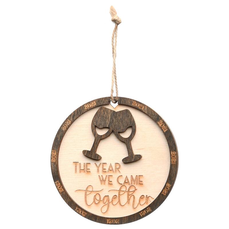 National Tree Company 2021 "The Year We Came Together" Wood Ornament - 3 in