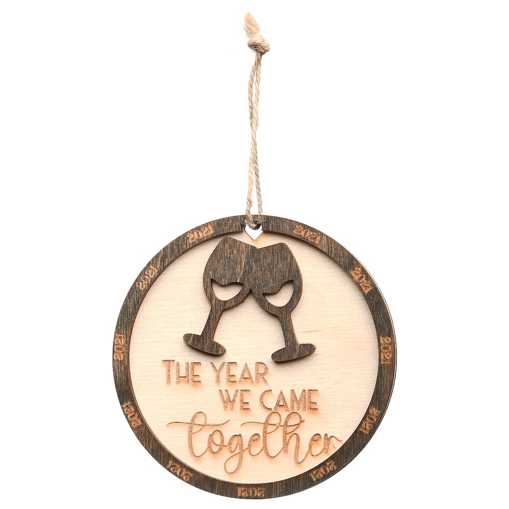 National Tree Company 2021 "The Year We Came Together" Wood Ornament - 3 in