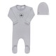preview thumbnail 4 of 9, Ely's & Co. Garden Floral Center Collection - Footie + Beanie Blue - 1 Month