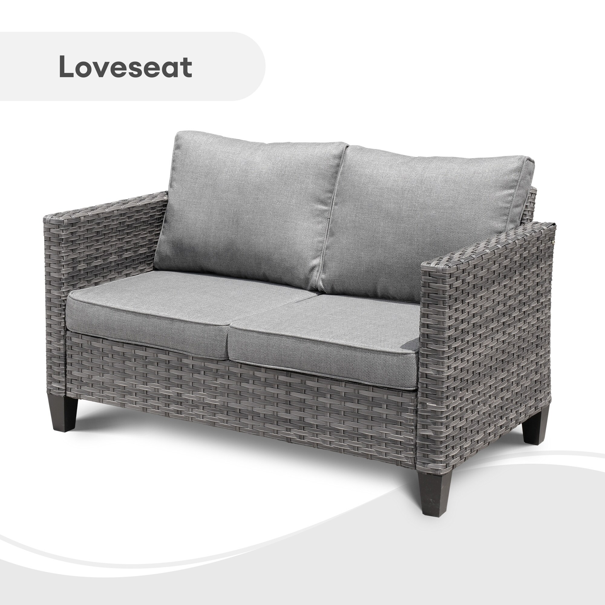 OVIOS 6-piece Patio Wicker Furniture Loveseat Conversation - Picture 20 of 29