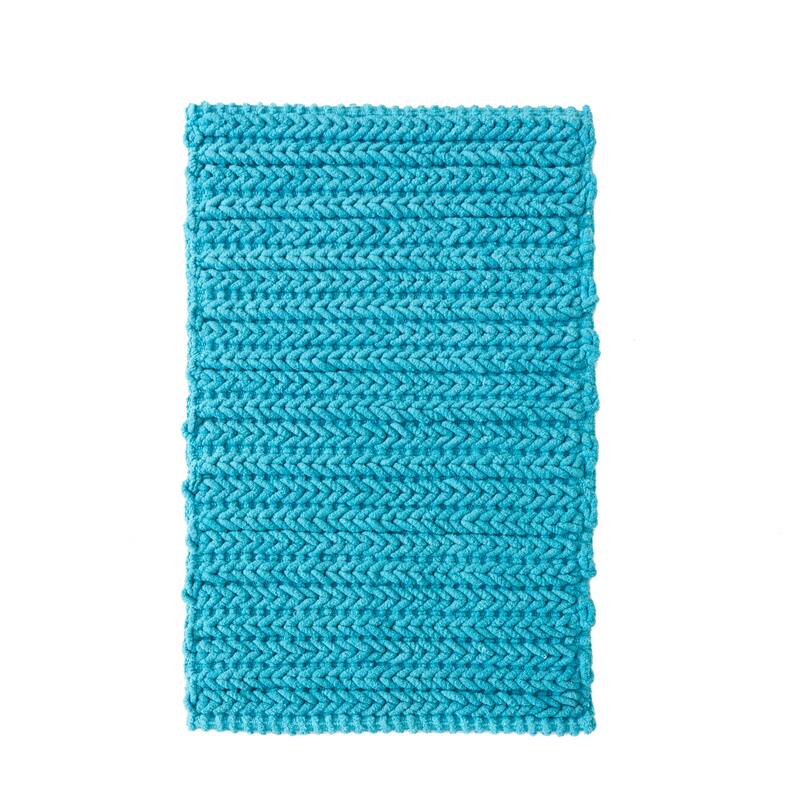 Madison Park Copula Dyed Cotton Chenille Chain Stitch Rug