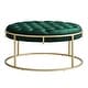 preview thumbnail 23 of 24, Perdita Gold Finish Velvet Round Tufted Ottoman by iNSPIRE Q Bold