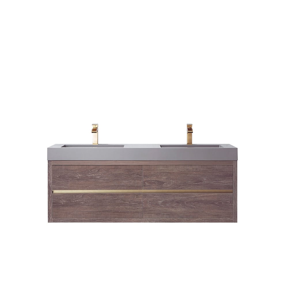 Miseno MV703160M-NM Palencia 60" Wall Mounted Double Basin Vanity Set