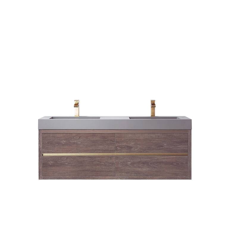 Miseno MV703160M-NM Palencia 60" Wall Mounted Double Basin Vanity Set