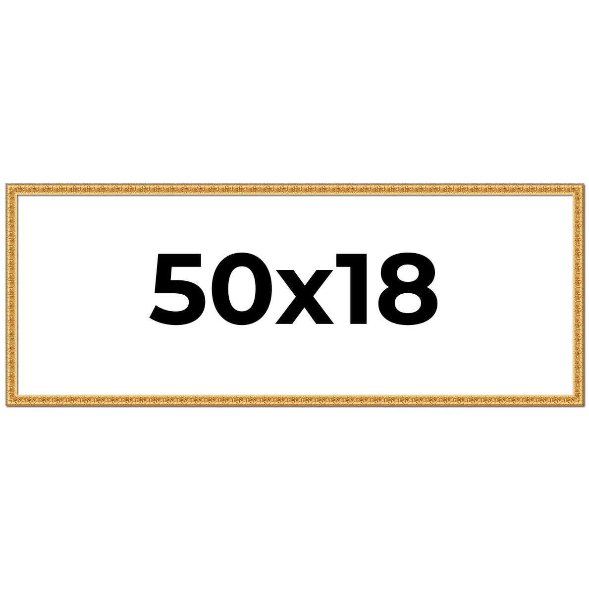 50x18 Frame Gold Real Wood Picture Frame Width 1 inches | Interior
