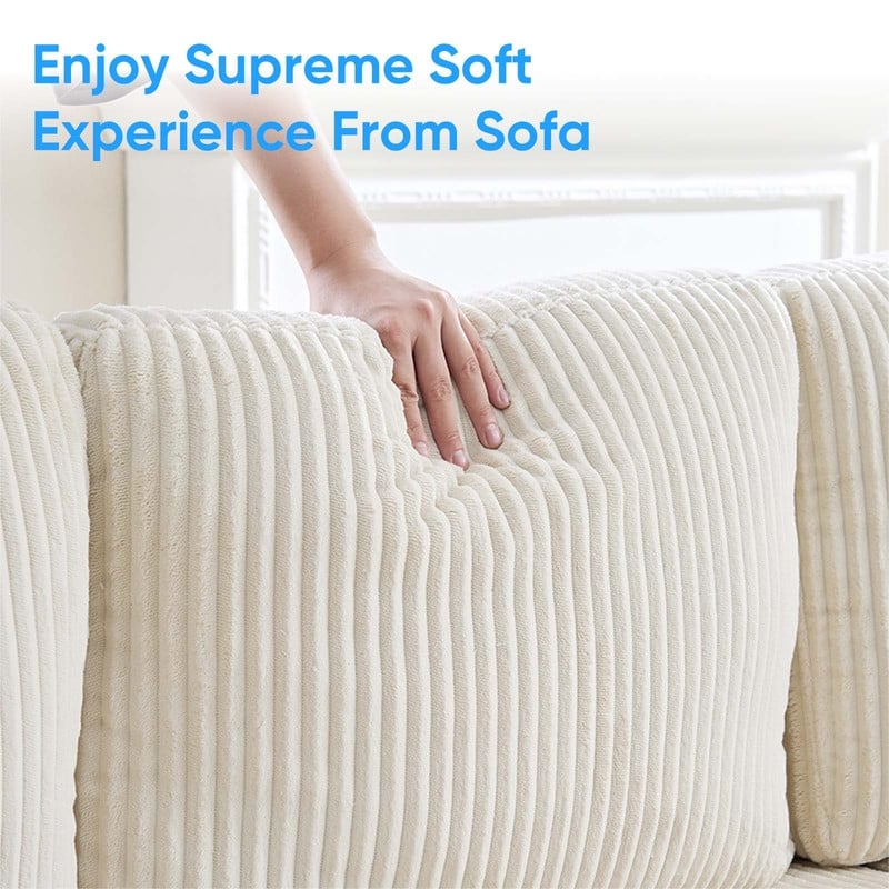 Mixoy W110"U-Shaped Sectional Sofa Couches with Double Chaises and Sleepable Armrests,Corduroy Upholstered 4-Seater Sofa