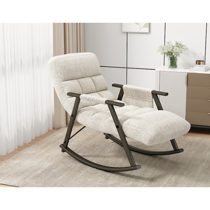 42.2" Velvet High Back Rocking Chair