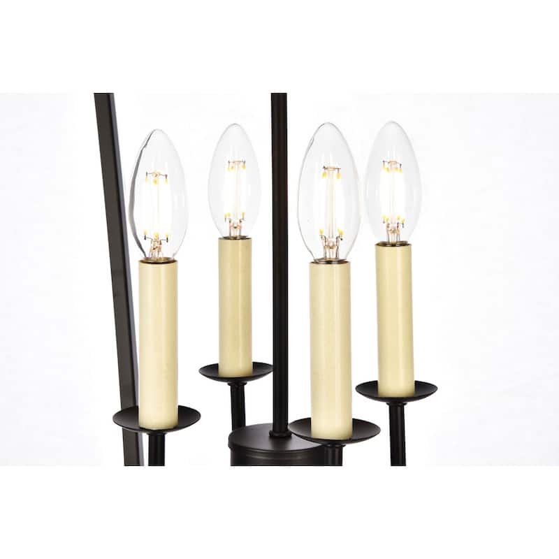 Elegant Lighting Pendant Light D17 H24.25 Lt:4 Black Finish - 17"Dx17"Wx24.25"H