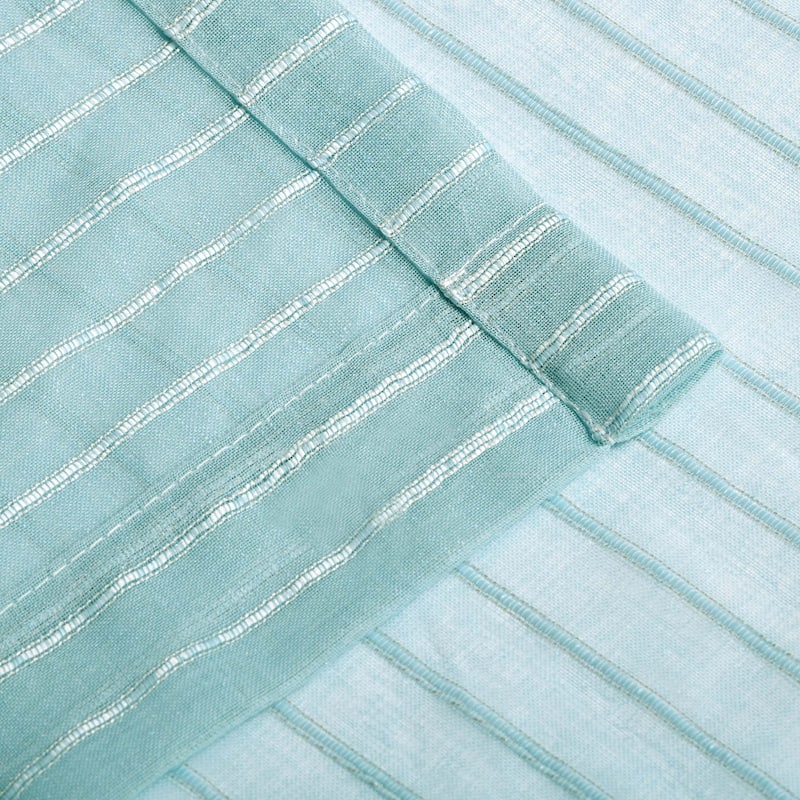 Superior Jackson Striped Machine Washable Sheer Curtains, Set of 2