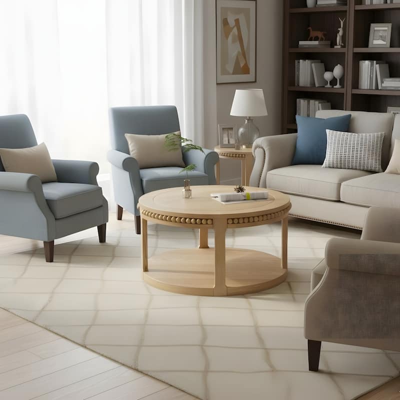 31.5 Inch Round Coffee Table for Living Room