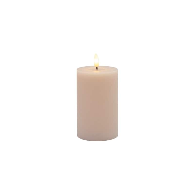 Battery Operated 3D Flame Small LED Pillar Candles - 5" - Pink
