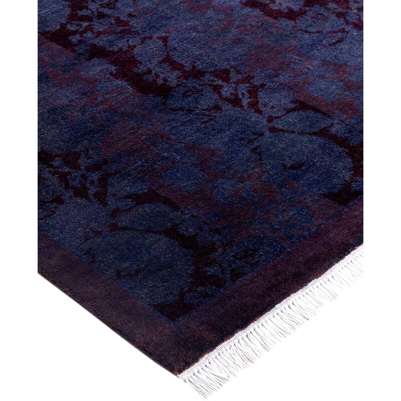 Overdyed One-of-a-Kind Hand-Knotted Area Rug - Purple - 5' 1" x 7' 10"