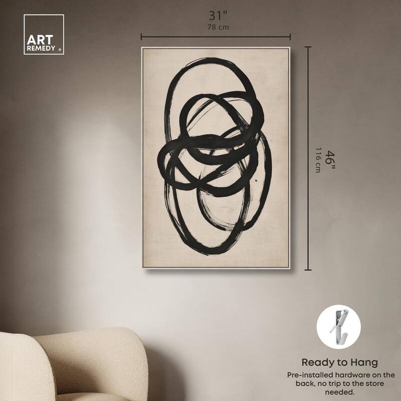 Beige Black I Canvas by Art Remedy