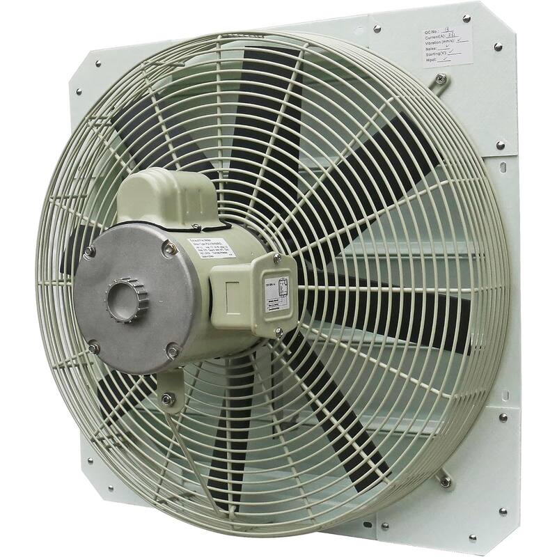 iLiving 18/20/24-Inch Corrosion Resistance Shutter Exhaust Fan, Single Speed - Pale yellow