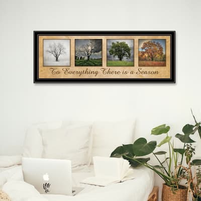 TrendyDecor4U Farmhouse "There is a Season" Framed Print Wall Art by Lori Deiter - Earthtone