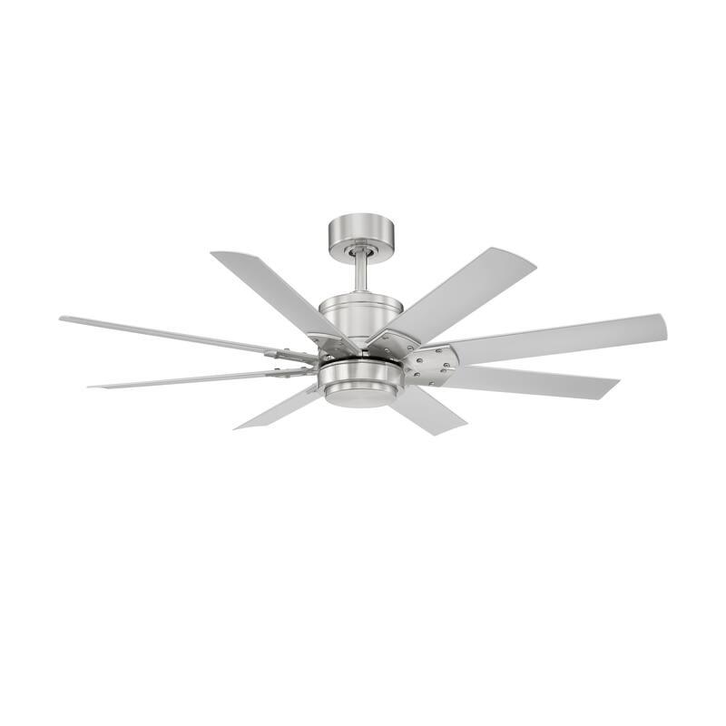 Renegade Indoor and Outdoor 8-Blade Smart Ceiling Fan 52in with 3000K LED Light Kit and Remote Control with Wall Cradle - 52