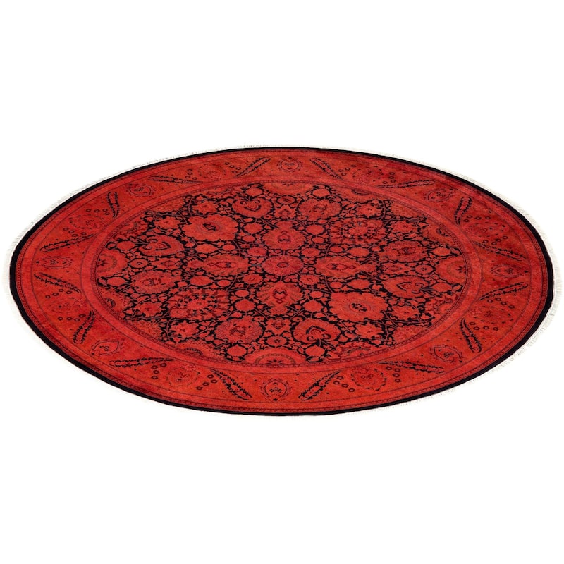 Fine Vibrance, One-of-a-Kind Hand-Knotted Area Rug - Orange, 6' 1" x 6' 1" - 6' 1" x 6' 1"
