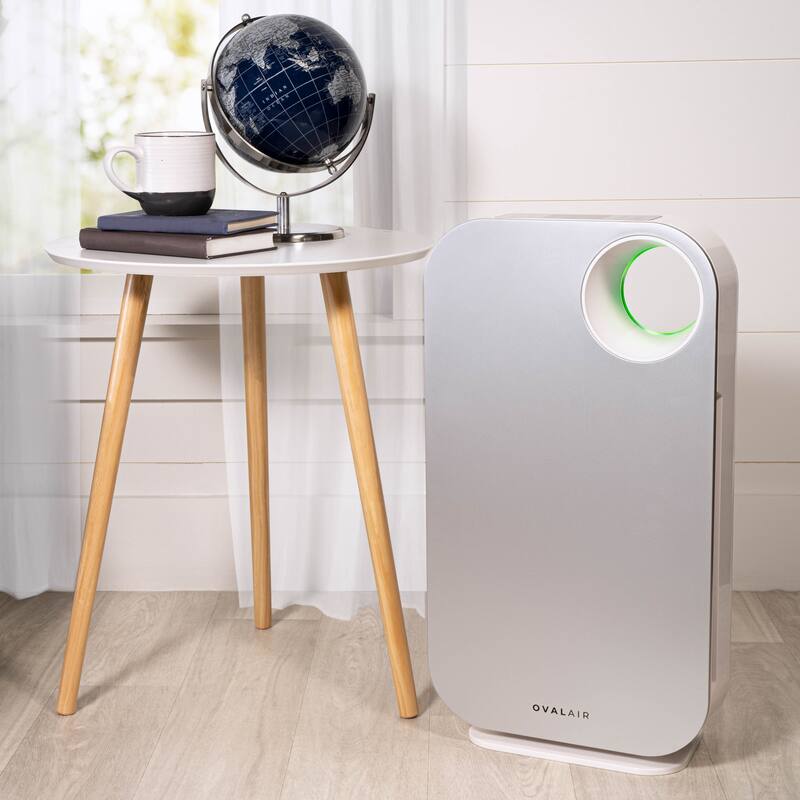 OVAL AIR 3-Stage H13 True HEPA 5-in-1 Air Purifier for Rooms up to 600 sq. ft. reduces Allergies, Asthma, Pets, Odor, Smoke