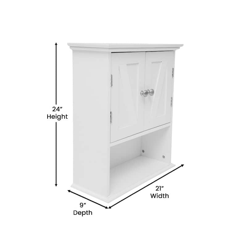 Farmhouse Wall Mount Medicine Cabinet with Adjustable Shelf and Dual Doors