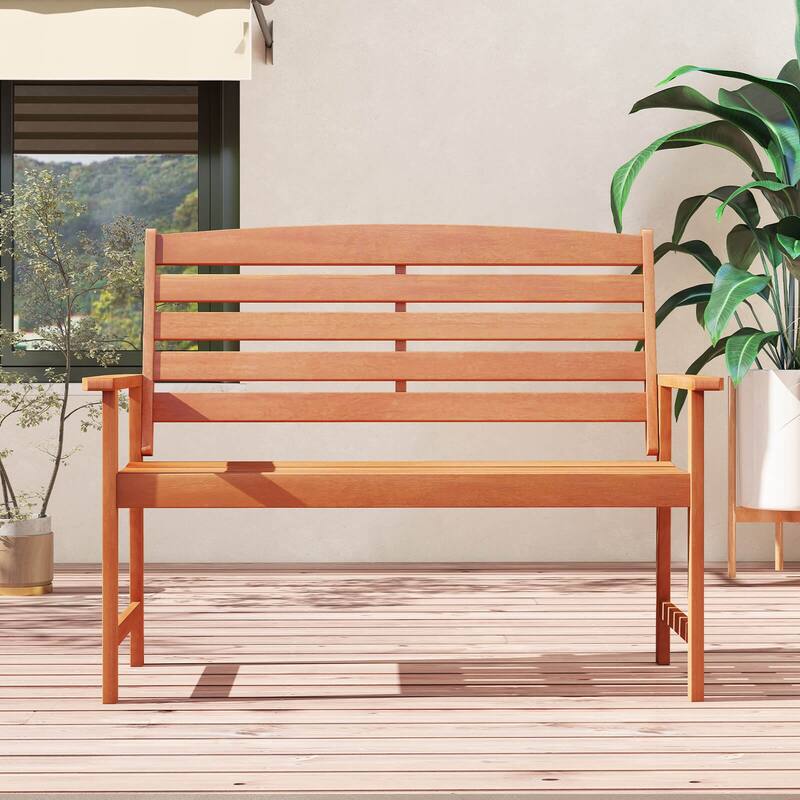 Costway Wooden Garden Bench 2-Person Patio Loveseat with Slatted - See Details