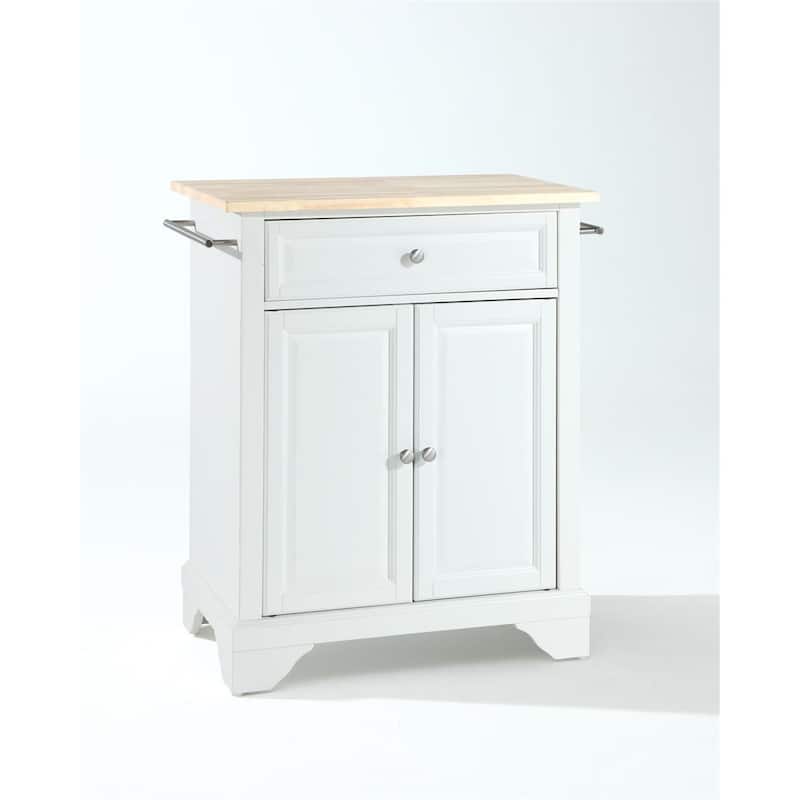 Kitchen Island Cart with Wood Top & Storage - Portable Kitchen Furniture for Small Spaces