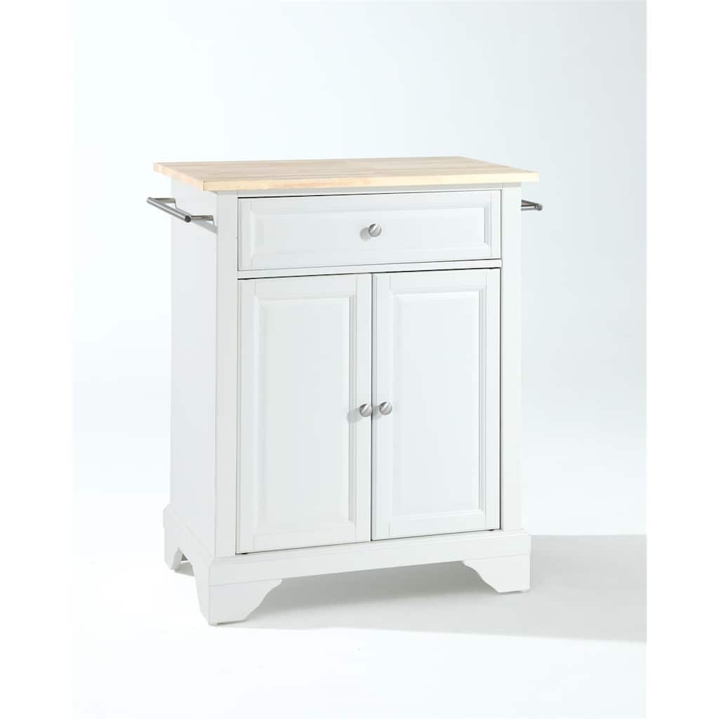 Kitchen Island Cart with Wood Top & Storage - Portable Kitchen Furniture for Small Spaces