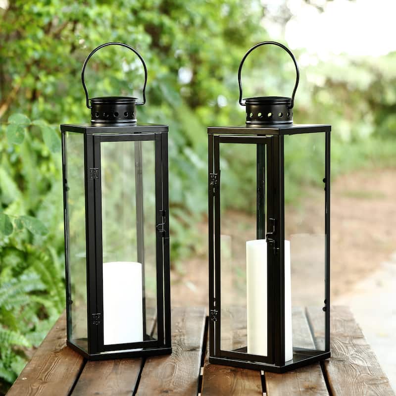 SAFAVIEH Lighting Gotelinde Outdoor Lantern - 6" W x 6" D x 22" H - 6Wx6Dx22H