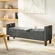 preview thumbnail 3 of 5, Clara Modern 61"W Storage Bench with Solid Wood Legs by HULALA HOME