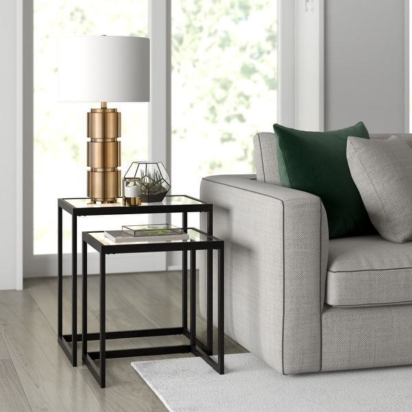 slide 2 of 28, Rocco Rectangular Nested Side Table - 22" Wide Blackened Bronze