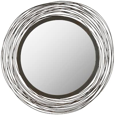 SAFAVIEH Kikue Industrial 21-inch Round Decorative Mirror - 21" x 0.8" x 21" - 21Wx1Dx21H