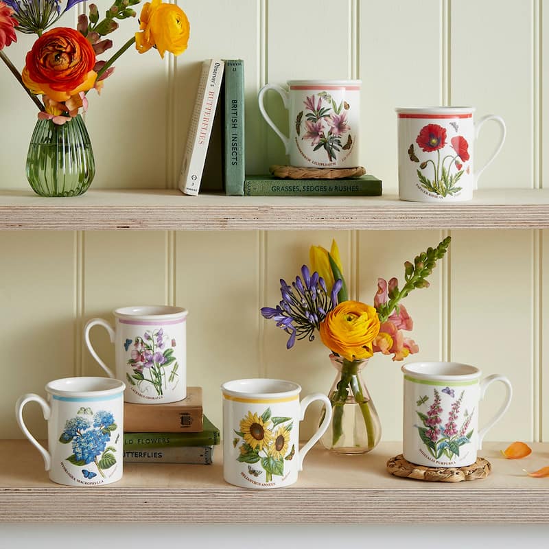 Portmeirion Botanic Garden Set of 6 Meadow Breakfast Mugs - 8.5 oz