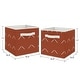 preview thumbnail 3 of 2, Boho Arrow Foldable Fabric Storage Bins - Ivory Burnt Orange Modern Farmhouse Southwest Shabby Chic Designer Bohemian Diamond