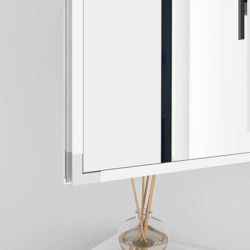 Rectangular Aluminum Medicine Cabinet with Mirror