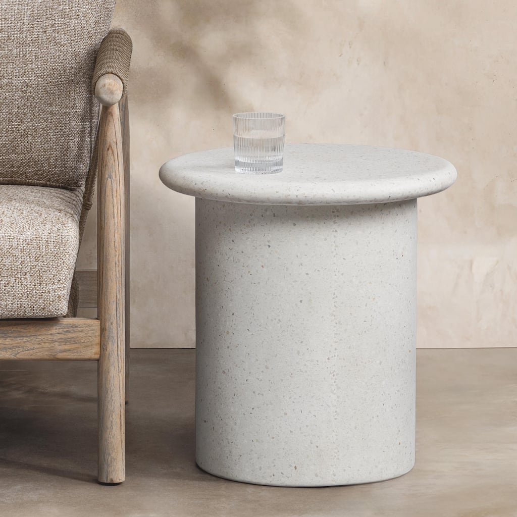 Classic Home Nysa Outdoor Concrete End Table - 20W x 20D x 20.08H