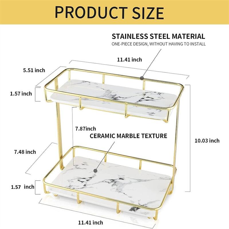 Bathroom Organizer Countertop - 7.48"D x 11.41"W x 10.03"H