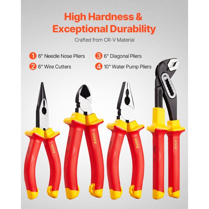 12-Piece Insulated Screwdriver Tool Set with Magnetic tip Blades Ideal for Electrician or Technician - 11.4” x 8” x 2.1”