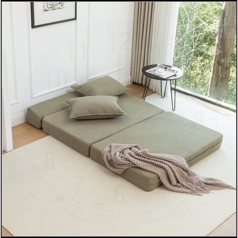 Foldable Sofa Bed Sleeper Lounge Chair with Pillow Floor Mattress