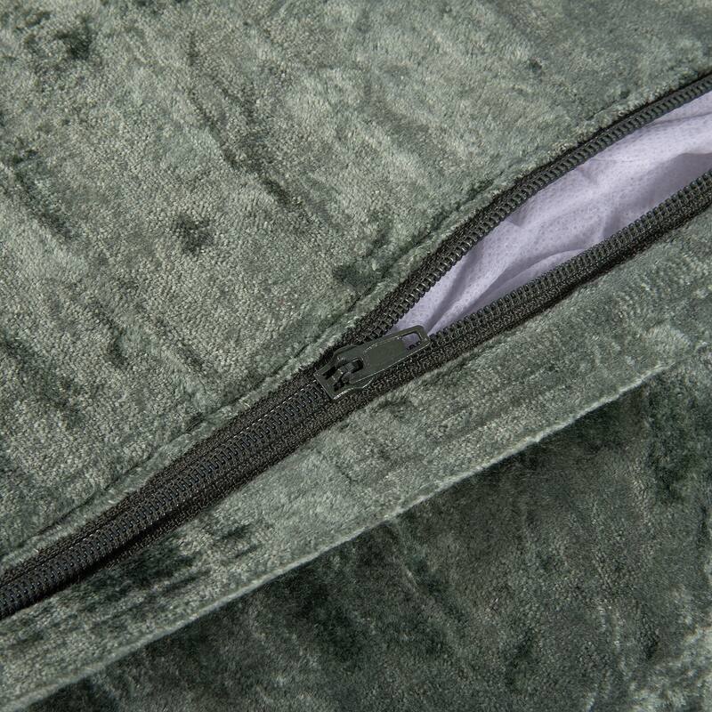 Baroque Leaf Velvet Embroidered Square Decorative Throw Pillow