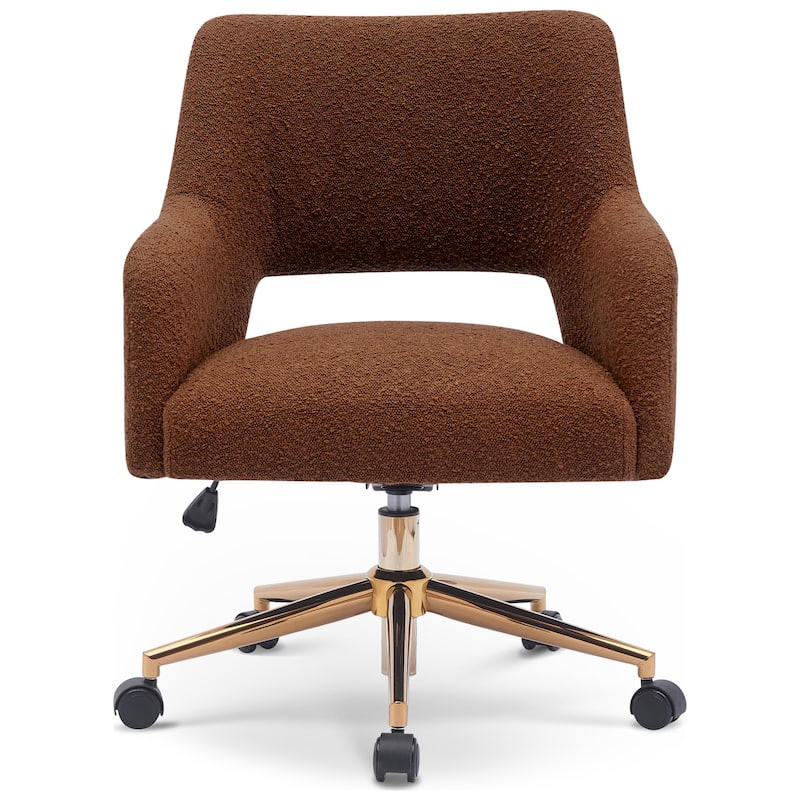 Boucle Upholstered Office/ Desk Chair - Swivel/ Adjustable Height (Set of 2)
