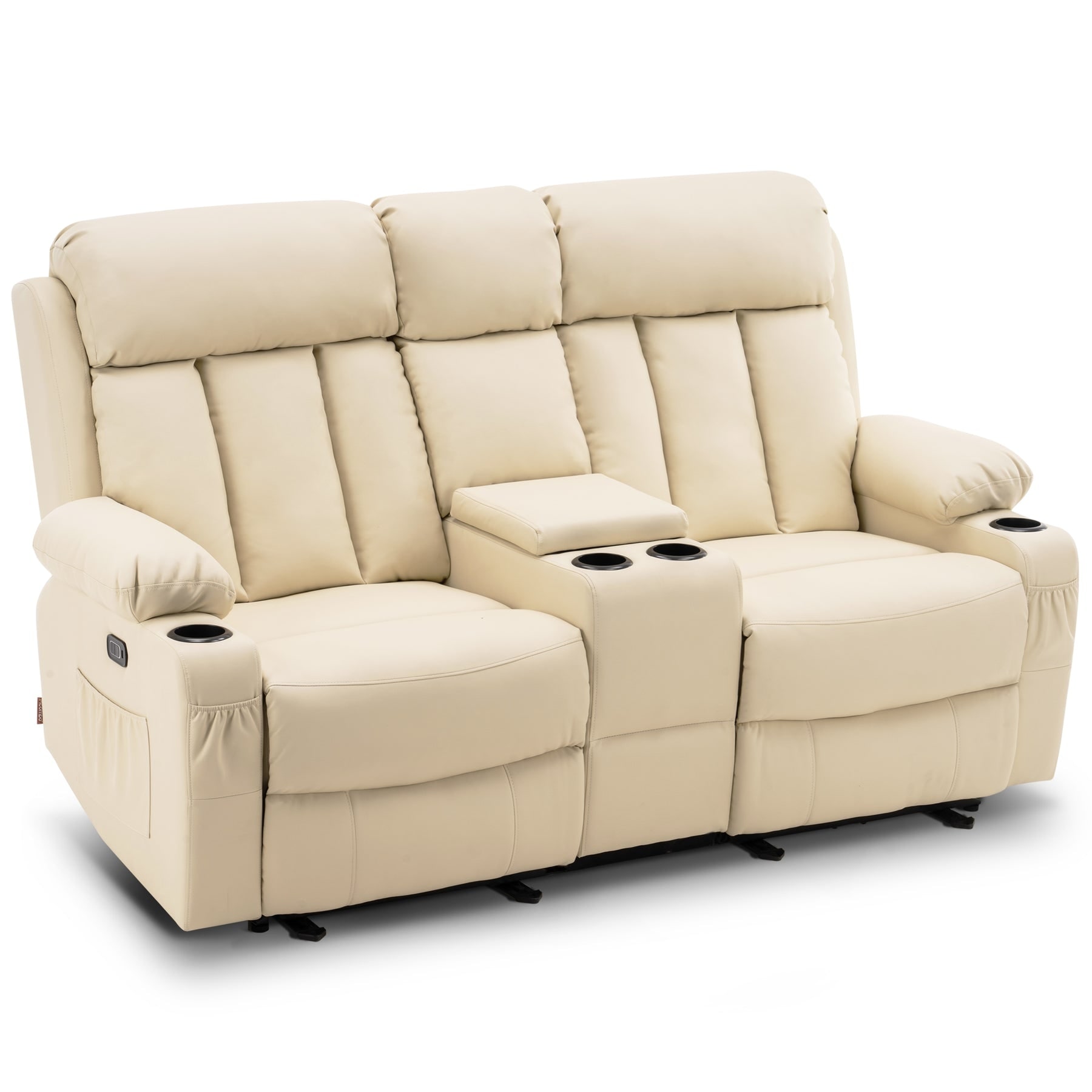 Loveseat recliners with outlet heat and massage