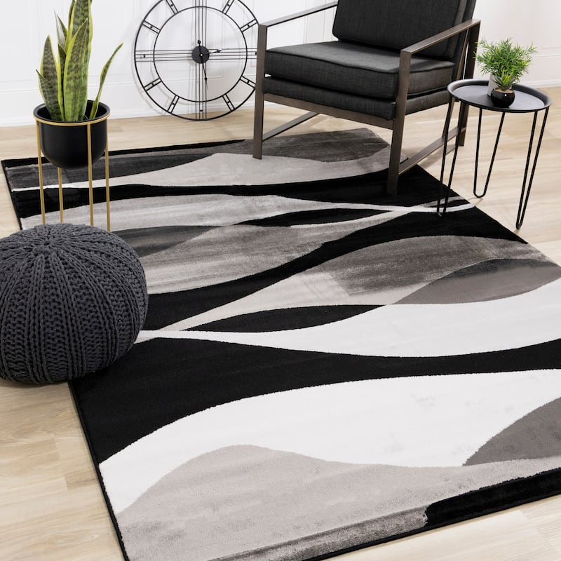 Perry Collection - Black/Grey Drifts Rug