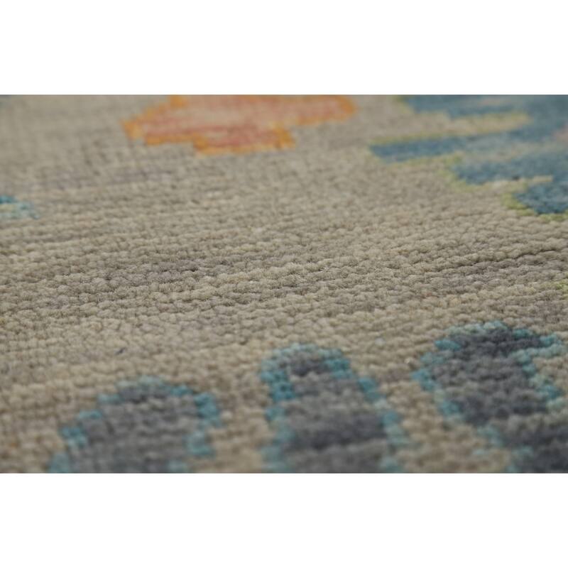 Oushak Indian Area Rug Handmade Transitional Grey Wool Carpet - 8'0"x 9'11"