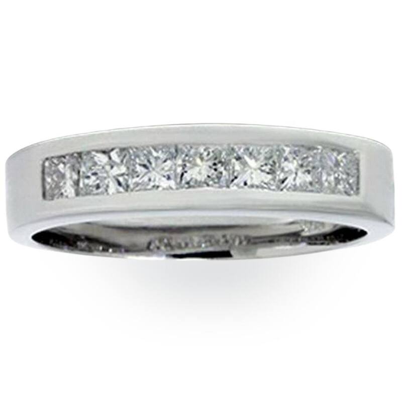 1 1/2 Ct Lab Grown Princess Cut Men's Channel Set Diamond Wedding Ring