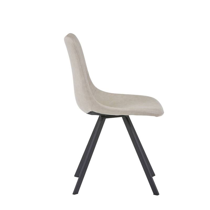 Markley Modern Ergonomic Leather Dining Chair with Black Steel Legs, Scratch-Resistant & Comfortable Kitchen Chair
