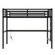 preview thumbnail 9 of 10, Space-Saving Metal Full Loft Bed with Desk,Power Outlet and LED Lighted