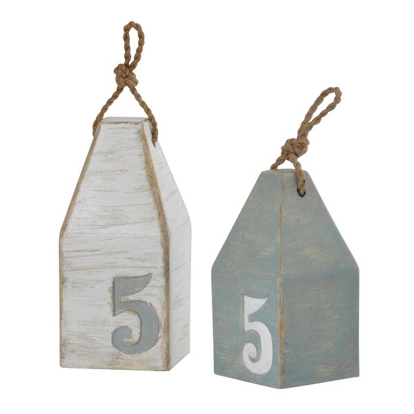 StyleCraft SC-AC821042 Polyresin Buruni Buoys Nautical and Ocean Statue - White and Gray