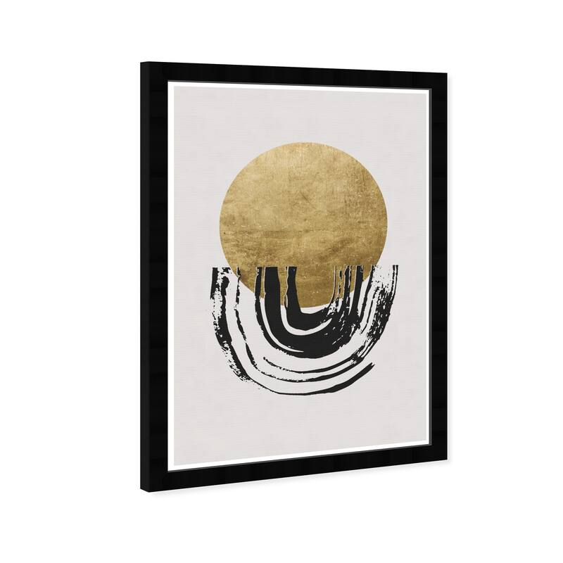 Wynwood Studio Prints Abstract Motion in Gold II White and Eggshell Modern & Contemporary Wall Art Canvas Print