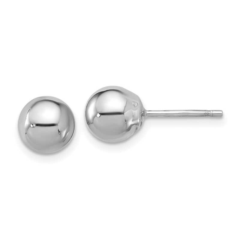 Curata 14k White Gold 8mm Ball Post Earrings